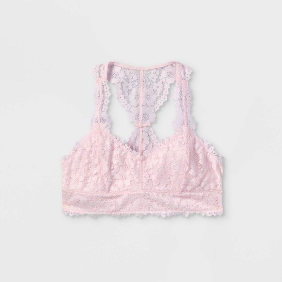 2 Girl's Lace All Over Bralettes - Pink, L (10/12) - Picture 1 of 3